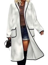 Load image into Gallery viewer, Monika Full Size Contrast Trim Long Sleeve Coat with Pockets