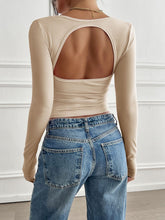 Load image into Gallery viewer, Arie Cutout Square Neck Long Sleeve T-Shirt