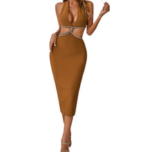 Load image into Gallery viewer, Rhinee Halter Neck Midi Dress