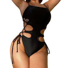 Load image into Gallery viewer, Cayman Cutout Lace-Up Spaghetti Strap One-Piece Swimsuit