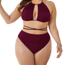 Load image into Gallery viewer, Aruba Plus Size Cutout Tied Backless Bikini Set