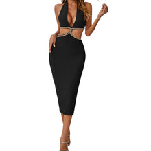 Load image into Gallery viewer, Rhinee Halter Neck Midi Dress