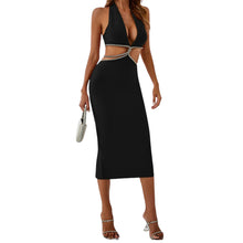 Load image into Gallery viewer, Rhinee Halter Neck Midi Dress