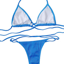 Load image into Gallery viewer, Egypt Halter Neck Crisscross Ribbed Bikini Set