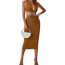 Load image into Gallery viewer, Rhinee Halter Neck Midi Dress