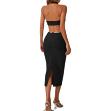 Load image into Gallery viewer, Rhinee Halter Neck Midi Dress