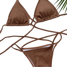 Load image into Gallery viewer, Egypt Halter Neck Crisscross Ribbed Bikini Set