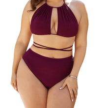 Load image into Gallery viewer, Aruba Plus Size Cutout Tied Backless Bikini Set
