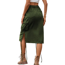 Load image into Gallery viewer, Sagea Drawstring Denim Cargo Skirt