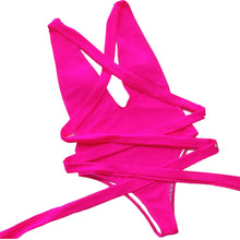 Load image into Gallery viewer, Laguna Halter Neck Deep V Tied One-Piece Swimsuit