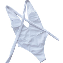 Load image into Gallery viewer, Laguna Halter Neck Deep V Tied One-Piece Swimsuit