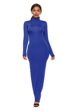 Load image into Gallery viewer, Melanie Mock Neck Long Sleeve Maxi Slim Dress