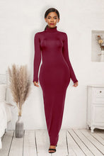 Load image into Gallery viewer, Melanie Mock Neck Long Sleeve Maxi Slim Dress