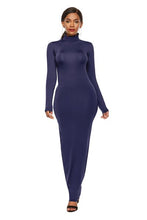 Load image into Gallery viewer, Melanie Mock Neck Long Sleeve Maxi Slim Dress