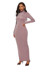 Load image into Gallery viewer, Melanie Mock Neck Long Sleeve Maxi Slim Dress
