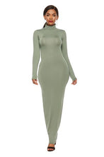 Load image into Gallery viewer, Melanie Mock Neck Long Sleeve Maxi Slim Dress