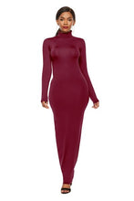 Load image into Gallery viewer, Melanie Mock Neck Long Sleeve Maxi Slim Dress