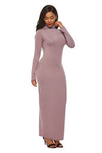 Load image into Gallery viewer, Melanie Mock Neck Long Sleeve Maxi Slim Dress