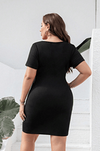 Load image into Gallery viewer, Eliana Plus Size Cutout Tie Front Short Sleeve Dress
