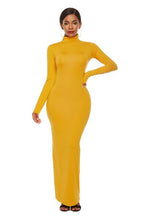 Load image into Gallery viewer, Melanie Mock Neck Long Sleeve Maxi Slim Dress