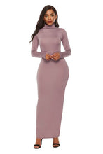 Load image into Gallery viewer, Melanie Mock Neck Long Sleeve Maxi Slim Dress