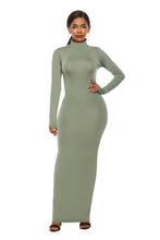 Load image into Gallery viewer, Melanie Mock Neck Long Sleeve Maxi Slim Dress