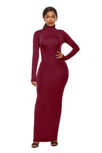 Load image into Gallery viewer, Melanie Mock Neck Long Sleeve Maxi Slim Dress