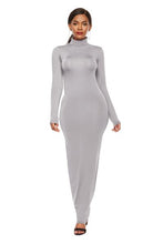 Load image into Gallery viewer, Melanie Mock Neck Long Sleeve Maxi Slim Dress