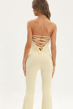 Load image into Gallery viewer, Anyah Lace-Up Strapless Jumpsuit
