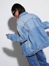 Load image into Gallery viewer, Althea Button Up Collared Neck Denim Jacket
