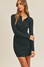 Load image into Gallery viewer, Alta Button Up Ribbed Mini Shirt Dress
