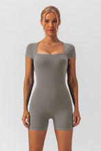 Load image into Gallery viewer, Gianna Square Neck Cap Sleeve Active Romper
