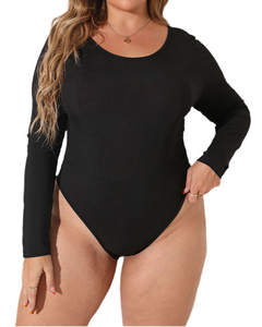 Mel Plus Size Round Neck Long Sleeve Bodysuit