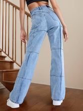 Load image into Gallery viewer, Selma High Waist Straight Jeans with Pockets
