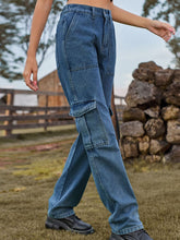 Load image into Gallery viewer, Serene High Waist Cargo Jeans
