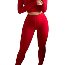 Load image into Gallery viewer, Sammie Mock Neck Long Sleeve Top and High Waist Pants Set
