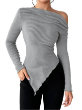 Load image into Gallery viewer, Hollis Asymmetric Hem Long Sleeve T-Shirt
