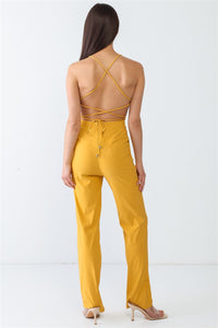 Natalia Backless Tied Spaghetti Strap Sleeveless Jumpsuit