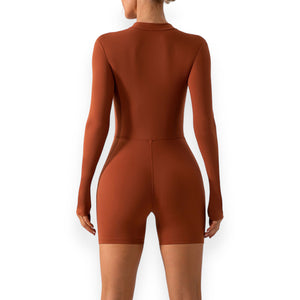 Hailey Half Zip Long Sleeve Active Romper