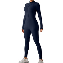 Load image into Gallery viewer, Hailey Half Zip Mock Neck Active Jumpsuit
