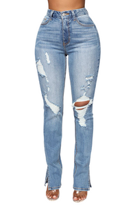 Gigi Distressed Slit Jeans