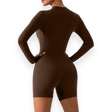 Load image into Gallery viewer, Hailey Half Zip Long Sleeve Active Romper
