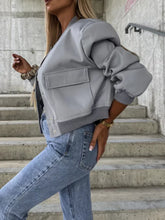 Load image into Gallery viewer, Essence Baseball Collar Dropped Shoulder Jacket
