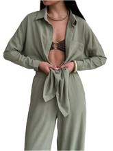 Load image into Gallery viewer, Paloma Button Up Long Sleeve Shirt and Pants Set
