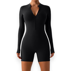 Hailey Half Zip Long Sleeve Active Romper