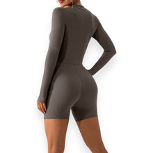 Load image into Gallery viewer, Hailey Half Zip Long Sleeve Active Romper
