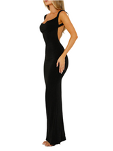 Load image into Gallery viewer, Claudia Backless Wide Strap Maxi Dress
