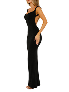 Claudia Backless Wide Strap Maxi Dress