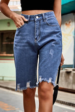 Load image into Gallery viewer, Sloane Raw Hem High Waist Denim Shorts with Pockets
