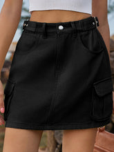 Load image into Gallery viewer, Harper Adjustable Waist Denim Skirt with Pockets
